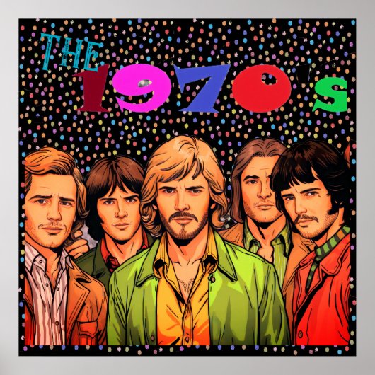 The 1970's Retro Vibe 24x24" Wall Poster (Vorne)