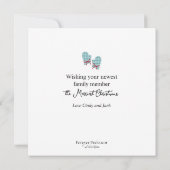The 1st Christmas Mittens Red Bow Holiday Card (Rückseite)