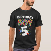 The 5th Birthday Boy Autism Awareness Puzzle Piece T-Shirt (Vorderseite)