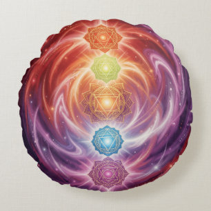 The 7 Chakras´10 Rundes Kissen