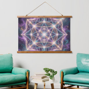 The 7 Chakras´11 Wandteppich Mit Holzrahmen