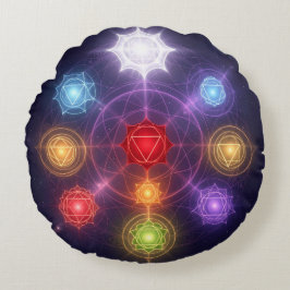 The 7 Chakras´3 Rundes Kissen