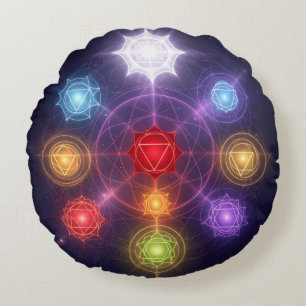 The 7 Chakras´3 Rundes Kissen