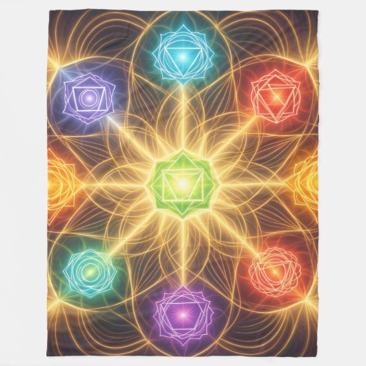 The 7 Chakras´4 Fleecedecke (Vorderseite)