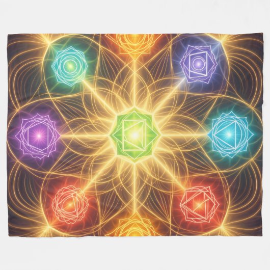 The 7 Chakras´4 Fleecedecke (Vorderseite (Horizontal))