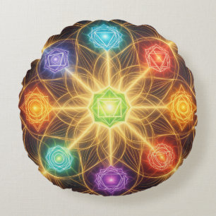The 7 Chakras´4 Rundes Kissen