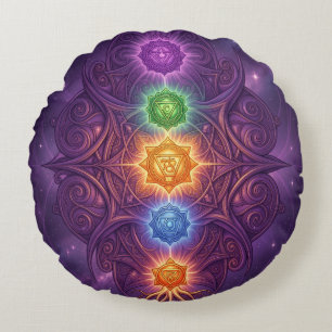 The 7 Chakras´5 Rundes Kissen