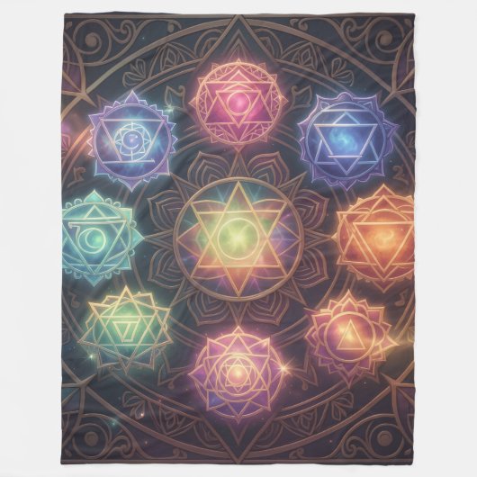 The 7 Chakras´8 Fleecedecke (Vorderseite)
