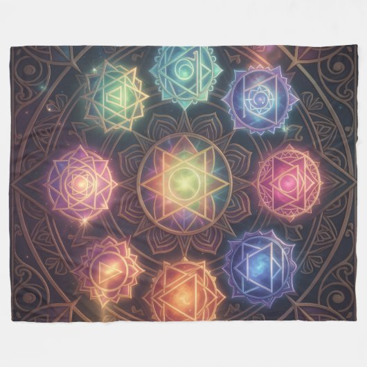 The 7 Chakras´8 Fleecedecke (Vorderseite (Horizontal))