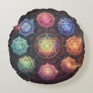 The 7 Chakras´8 Rundes Kissen