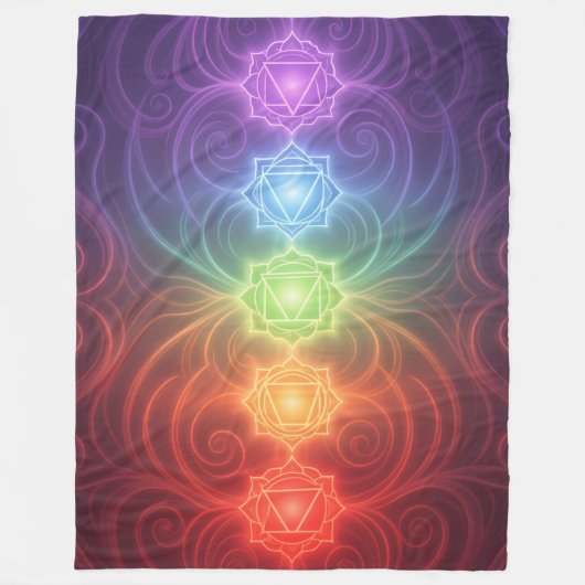 The 7 Chakras´9 Fleecedecke (Vorderseite)
