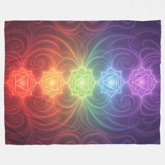 The 7 Chakras´9 Fleecedecke (Vorderseite (Horizontal))
