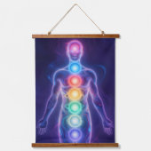 The 7 Chakras Wandteppich Mit Holzrahmen (Vorderseite)