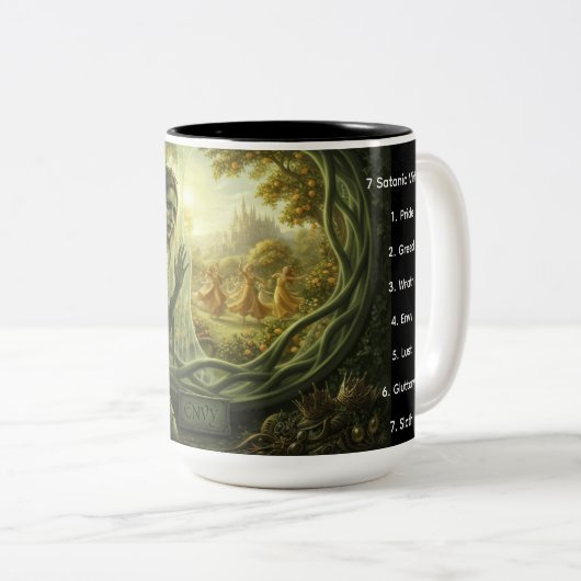 The 7 Satanic Virtues: Envy Mug Zweifarbige Tasse (VorderseiteRechts)