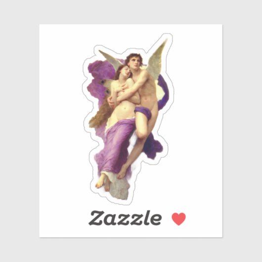 The abduction of Psyche Bouguereau angel Aufkleber (Blatt)