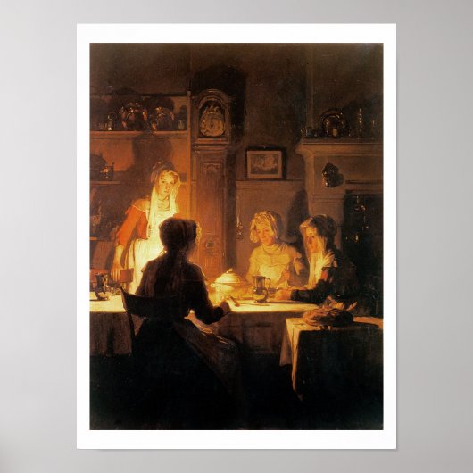 The Abend Meal, c.1900 (Öl auf Leinwand) Poster (Vorne)