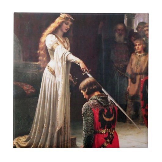 "The Accolade" Mittelalterliche Malerei von Edmund Fliese (Vorderseite)