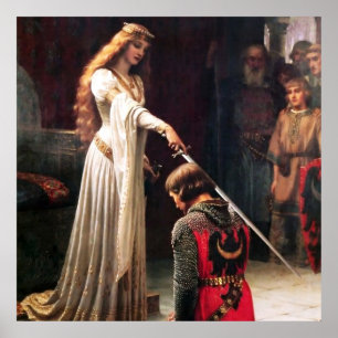 "The Accolade" Mittelalterliche Malerei von Edmund Poster