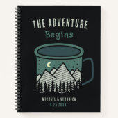 The Adventure Begins Notebook Journal Coffee Cup Notizblock (Vorderseite)