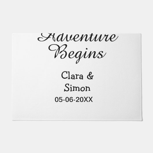 The adventure begins wedding couple name datsimple fußmatte (Vorderseite)