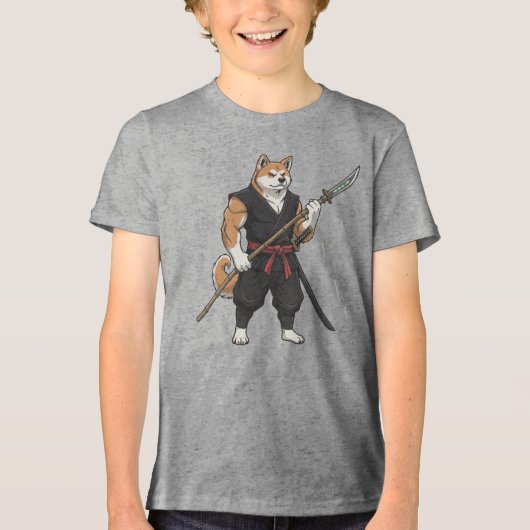 The adventure of the Akita gladiator dog Tri-Blend Shirt (Vorderseite)