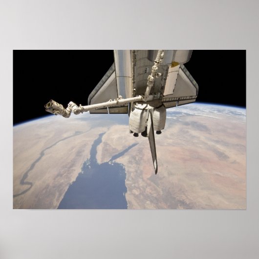 The aft section of the docked space shuttle poster (Vorne)