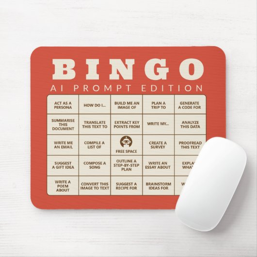 The AI Bingo - Prompt edition - Machen Sie sich se Mousepad (Mit Mouse)
