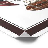 The Airship Aleutian Steampunk Flying Machine Poster (Ecke)