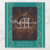 The Alchemist's wine & monogram medieval baroque Weinetikett (Einzelnes Label)