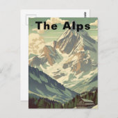 The Alps Cabin Travel Skiing Mountain Lodge Postkarte (Vorne/Hinten)