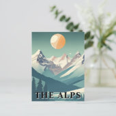 The Alps Retro Geometric European Ski Mountain Postkarte (Stehend Vorderseite)