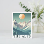 The Alps Sun Geometric European Ski Mountain Postkarte (Stehend Vorderseite)