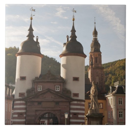 The Alte Brucke in Old Town, Heidelberg, Deutschla Fliese (Vorderseite)