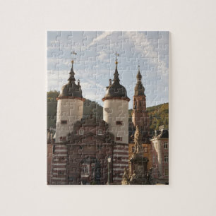 The Alte Brucke in Old Town, Heidelberg, Deutschla Puzzle