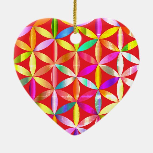 The Amazing Flower of Life a Valentines Day Tree Keramik Ornament (Hinten)