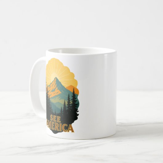 The America National Park Poster Style Kaffeetasse (Vorderseite Links)