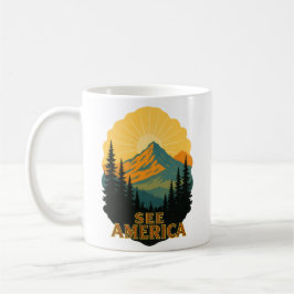 The America National Park Poster Style Kaffeetasse