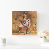 The American Fireman Victorian Firefighter Style 3 Quadratische Wanduhr (Zuhause)