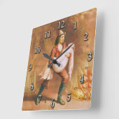 The American Fireman Victorian Firefighter Style 3 Quadratische Wanduhr (Winkel)