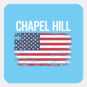 The American Flag Chapel Hill Quadratischer Aufkleber