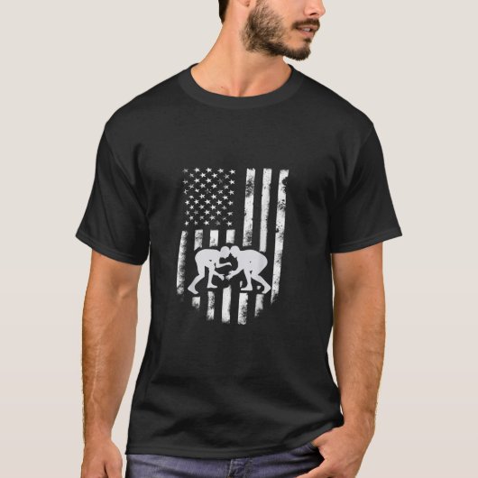 The American Flag Wrestling TShirt Distressed Wres (Vorderseite)
