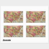 The American Gewerkschaft Railroad Map of the USA, Rechteckiger Aufkleber (Blatt)