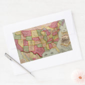 The American Gewerkschaft Railroad Map of the USA, Rechteckiger Aufkleber (Umschlag)