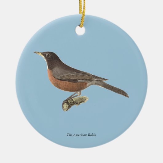 The American Robin (Turdus migratorius) NY Birds Keramik Ornament (Vorne)