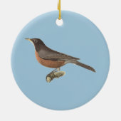 The American Robin (Turdus migratorius) NY Birds Keramik Ornament (Hinten)