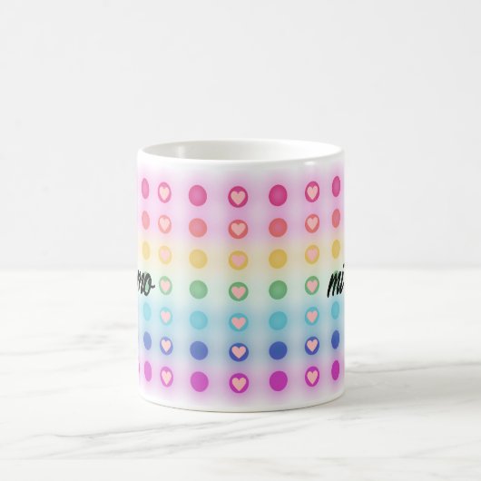 "the amo, mi amor" Regenbogen und Herzromantik Kaffeetasse (Mittel)