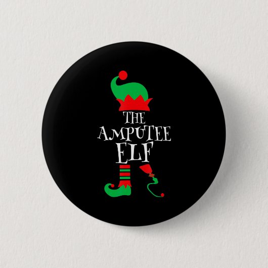 The Amputee Elf Christmas Funny Limb Surgery Joke  Button (Vorderseite)