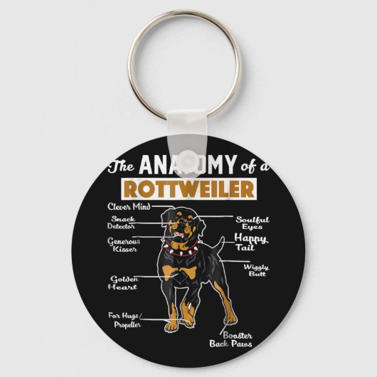 The Anatomy Of A Rottweiler | Cool Dog Lover Schlüsselanhänger (Vorderseite)