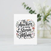 The Anchor In Every Storm Is Mom Einladungspostkarte (Stehend Vorderseite)