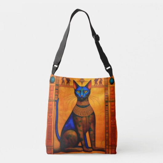 The Ancient Egyptian Cat Bastet Tragetaschen Mit Langen Trägern (Rückseite)